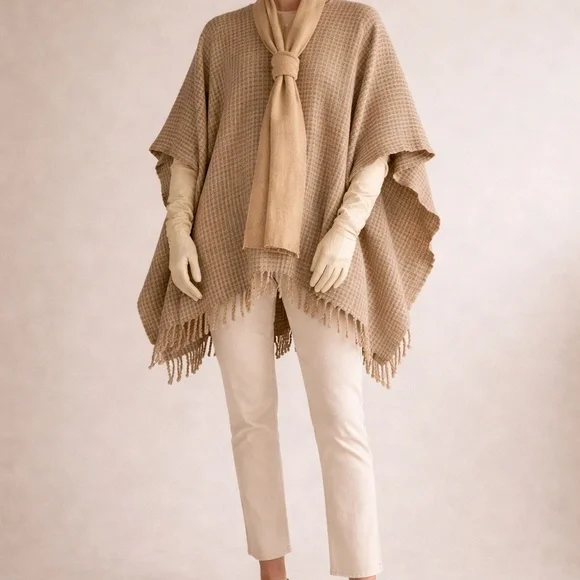 Handmade Wool Cape • Woven Heritage Poncho • 100% New Wool • Free Size - Picture 3 of 10